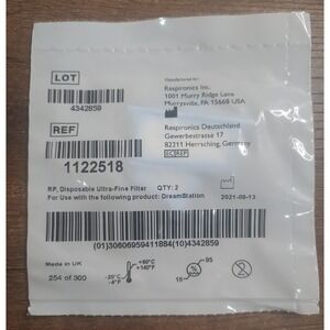 Respironics Disposable Ultra-Fine Filters for Philips DreamStation 1122518 Qty 2